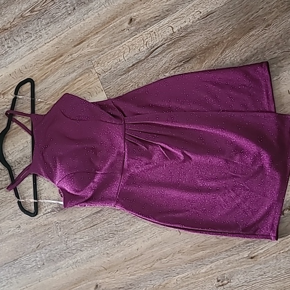 SPEECHLESS WOMENS JUNIORS METALLIC FUCHSIA SPARKLING PARTY PROM DRESS SIZE 11 - Picture 1 of 16